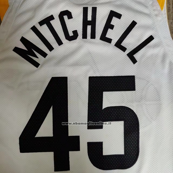 Maglia Utah Jazz Donovan Mitchell #45 Association Autentico 2022-23 Bianco